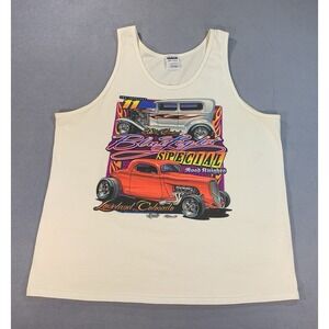 Y2K Car Show Hot Rod Tank Top T-Shirt Size L Summer Cars Loveland